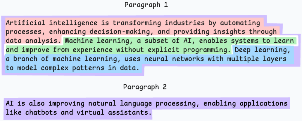 Illustration: headings define chunk borders when the source is well structured.